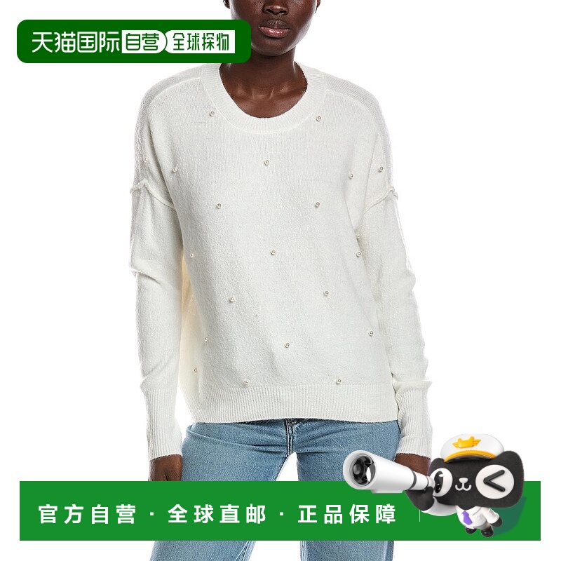 自营CeCe Allover Pearl Sweater - white 美国奥莱直发