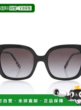 自营Burberry Square Check Sunglasses - black, white 美国奥莱