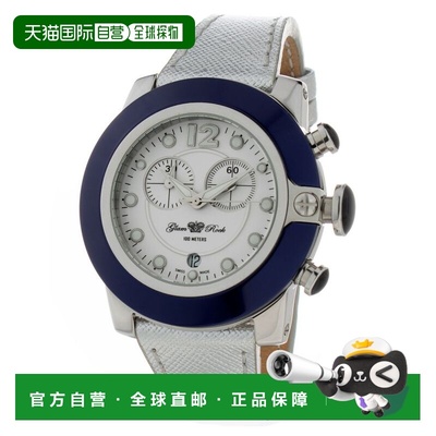 自营GLAM ROCK Leather Dress Women's Watch - silver 美国奥莱