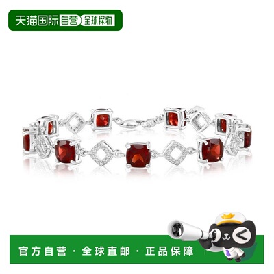 自营simonaSterling Silver, Square Gemstone Bracelet - red 美