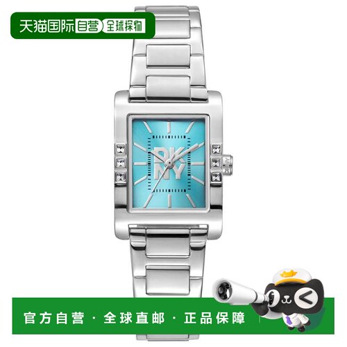 自营DKNY女式徽标22mm手表DK1L008M0055-银色 美国奥莱直发