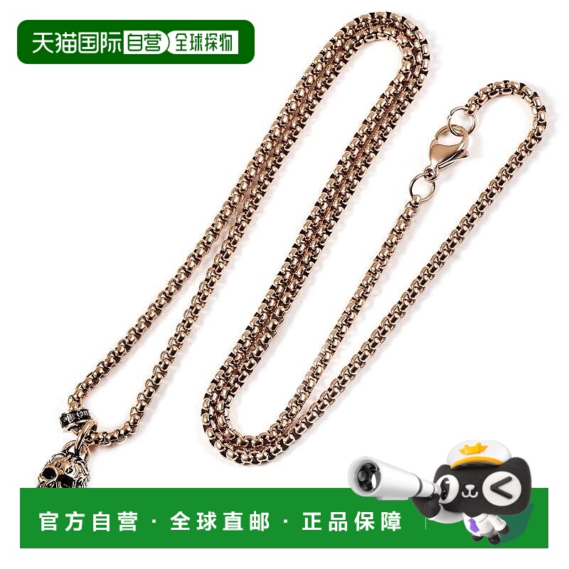 自营 Crucible 洛杉矶黄金不锈钢 12 毫米骷髅项链配 24 英寸 3