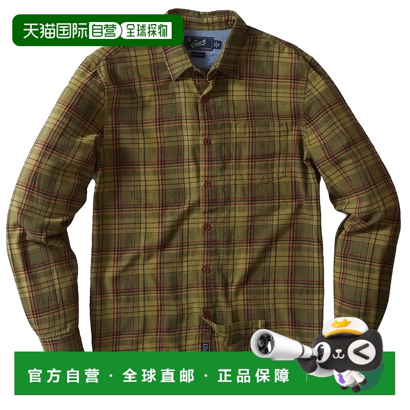 自营grayersMen's Hamden Retro Flannel Shirt In Avocado - avo