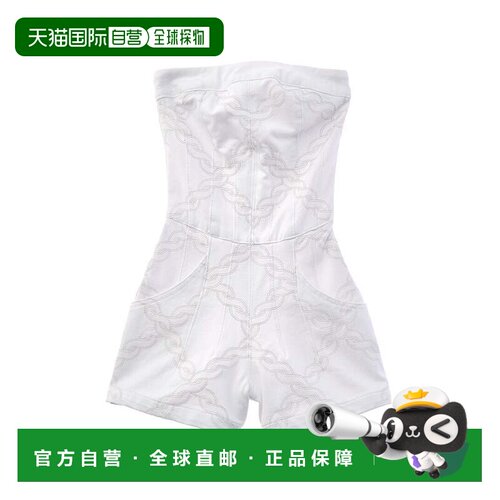 自营Vintage Havana Rope Stitch Strapless Romper - white 美国