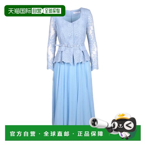 自营carla ruizLong Dress Lace - Light Blue - blue 美国奥莱直