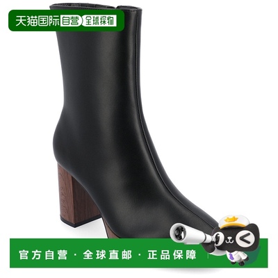 自营 Journee Collection中宽款女式罗默靴-黑色 美国奥莱直发
