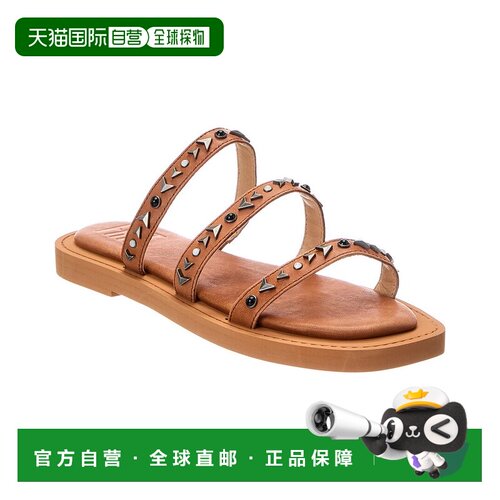 自营Frye Faye饰钉滑革凉鞋-tan 美国奥莱直发