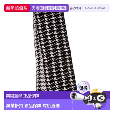 自营Portolano Pied De Poule Cashmere Scarf - black 美国奥莱