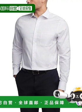 自营 tommy hilfiger汤米 希尔费格TH Flex衬衫男式白色格子牛津M