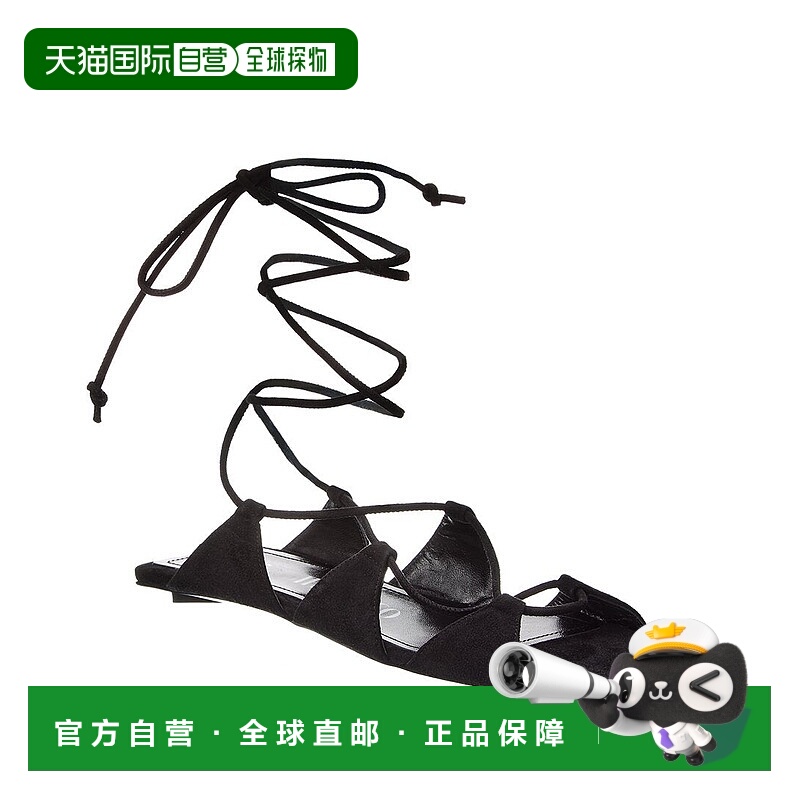 自营 the atticoAttico Renee 绒面革凉鞋 - 黑色 美国奥莱直发