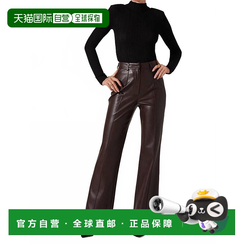 自营astr the labelVance Faux Leather Pants In Brown - brown