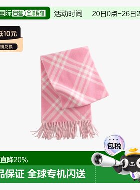 美国直邮BURBERRY-男女通用Mu Check格子羊绒围巾