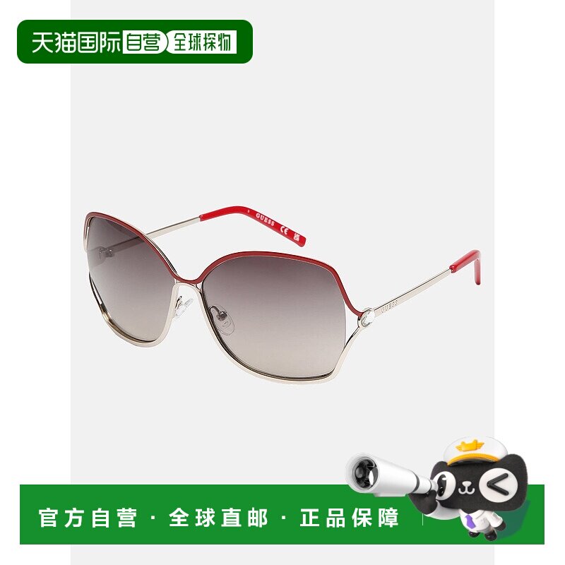自营 guess蝴蝶金属太阳镜-红色 美国奥莱直发防紫外线户外