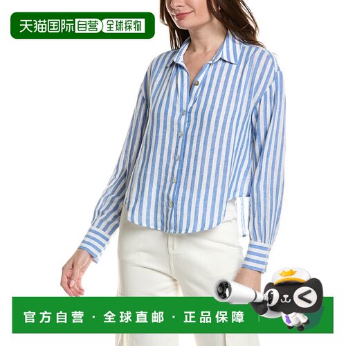 自营Bella Dahl Drop Shoulder Button Down Linen-Blend Shirt -