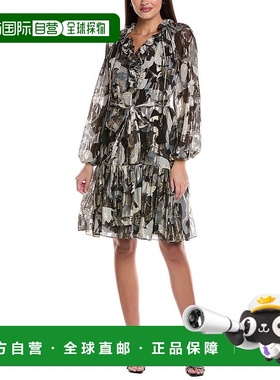 自营 Kobi Halperin Jenson印花真丝混纺连衣裙-白色 美国奥莱直