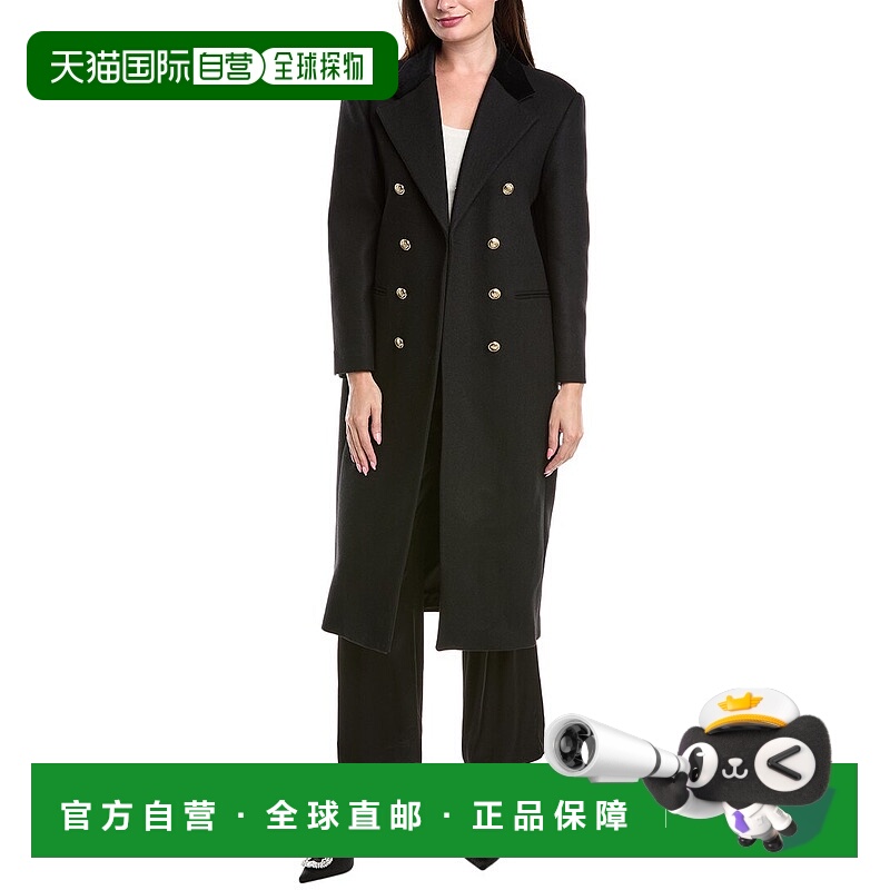 自营 sandro桑德罗羊毛混纺外套-黑色 美国奥莱直发