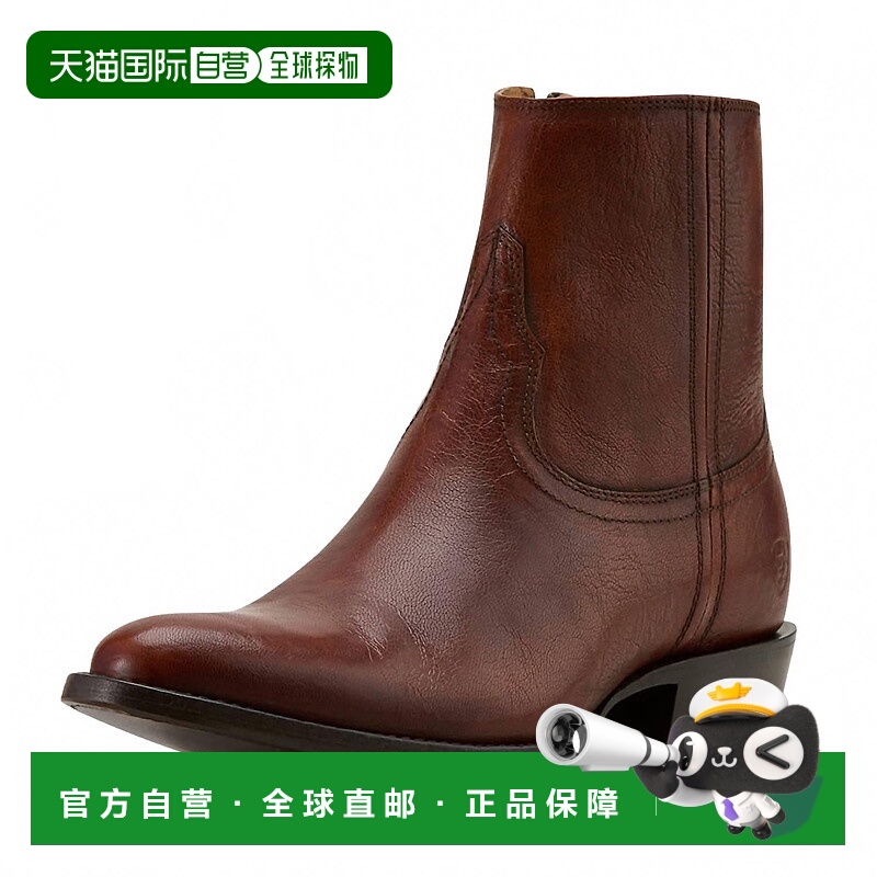 自营ariat男式Barrett短西靴，近棕色 美国奥莱直发