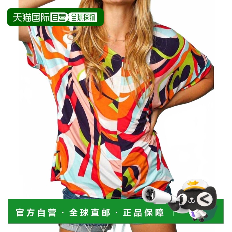 自营 haptics几何宽松短袖上衣，多色-多色 美国奥莱直发