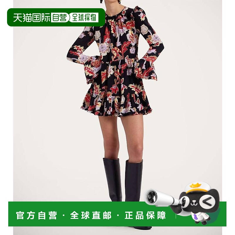 自营 double j真丝绉纱短款Visconti连衣裙 美国奥莱直发