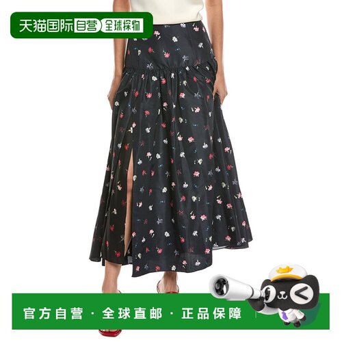 自营Cinq à Sept翻滚康乃馨Theora裙子-黑色 美国奥莱直发