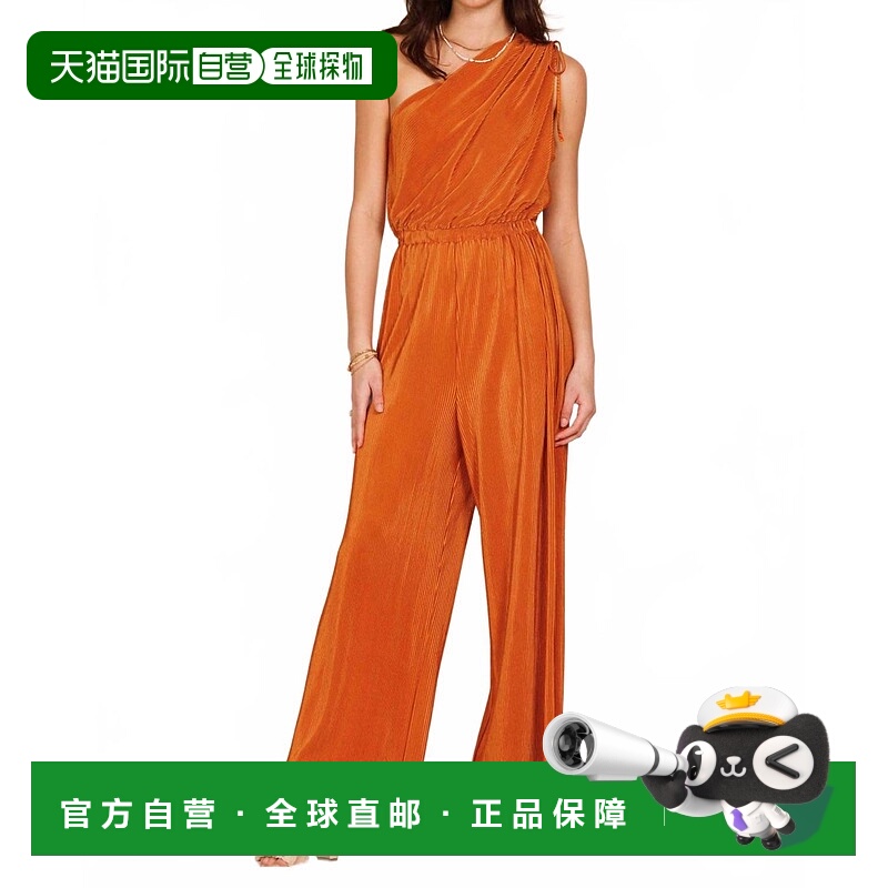 自营endless blu.Michelle One Shoulder Jumpsuit In Orange - o