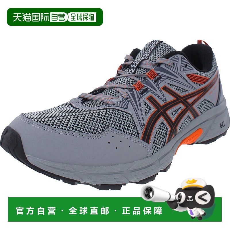 自营asicsGel Venture 8男式健身性能跑步鞋-灰色/哈瓦那红 美国