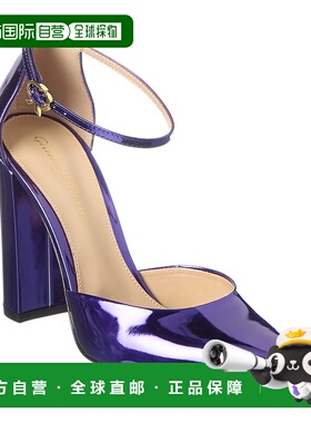 自营 Gianvito Rossi Piper Anklet 100 皮革高跟鞋 - 蓝色 美国