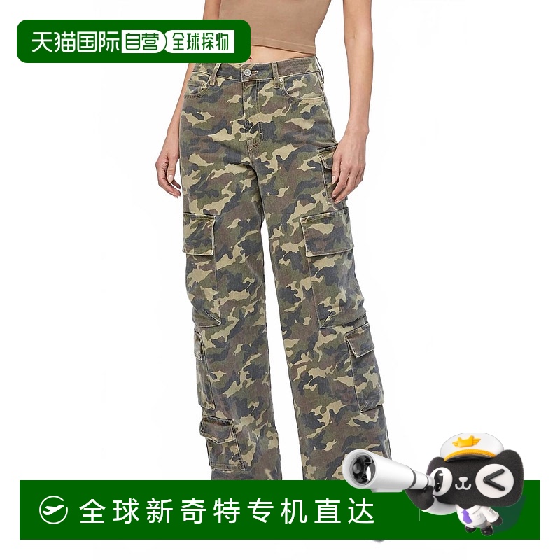 自营 hidden绿绿色阔腿迷彩牛仔裤 【美国奥莱】直发