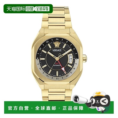 自营versaceV-Contempo GMT Automatic Watch - gold/gold/black