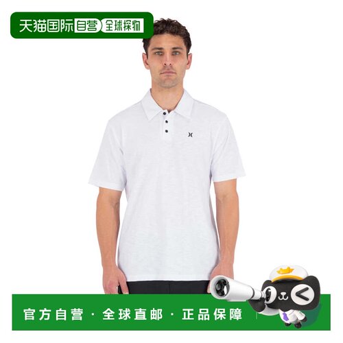 自营Hurley Icon Slub polo衫男士白色短袖高尔夫性能DSGL763-白