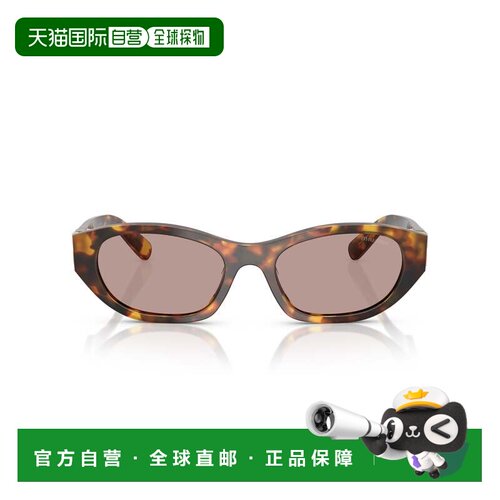 自营miu miu/缪缪0mu A03s Tortoiseshell Oval Frame Sunglasses