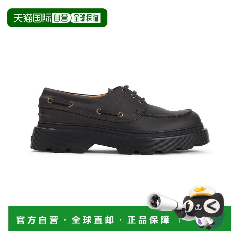 自营tod'sClassic Brown Leather Laced Shoes - black 美国奥莱