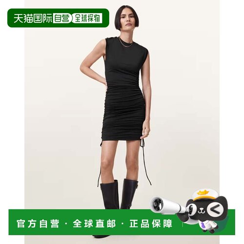 自营all saintsAllsaints Sonny Mini Dress  Black Drawcord Sid