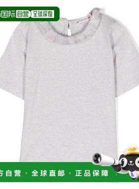 自营 Bonpoint儿童防滑百褶领棉T恤-parme clair 美国奥莱直发