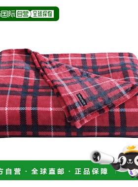 自营 Nautica Winter Tattersall 红色双人毛毯 - 红木 美国奥莱