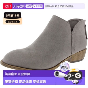 浅灰色 自营 拉链仿麂皮踝靴 collection女式 美国奥莱 journee