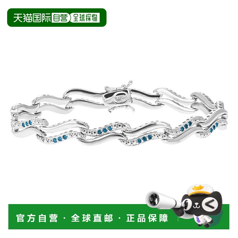自营vir jewels1/2 cttw 蓝钻网球手链 .925 纯银配铑无限 - 银