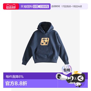 美国直邮 Stussy 男女同款图案口袋连帽美式复古卫衣