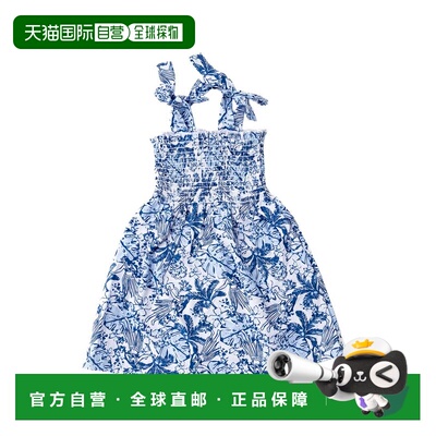 自营Shade Critters Tiki Tides女孩Smocked Tie上衣-海军蓝 美国