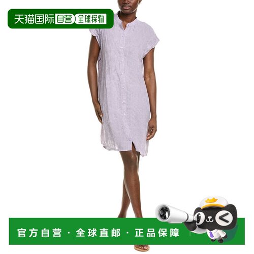 自营EILEEN FISHER Linen Mini Dress - purple 美国奥莱直发