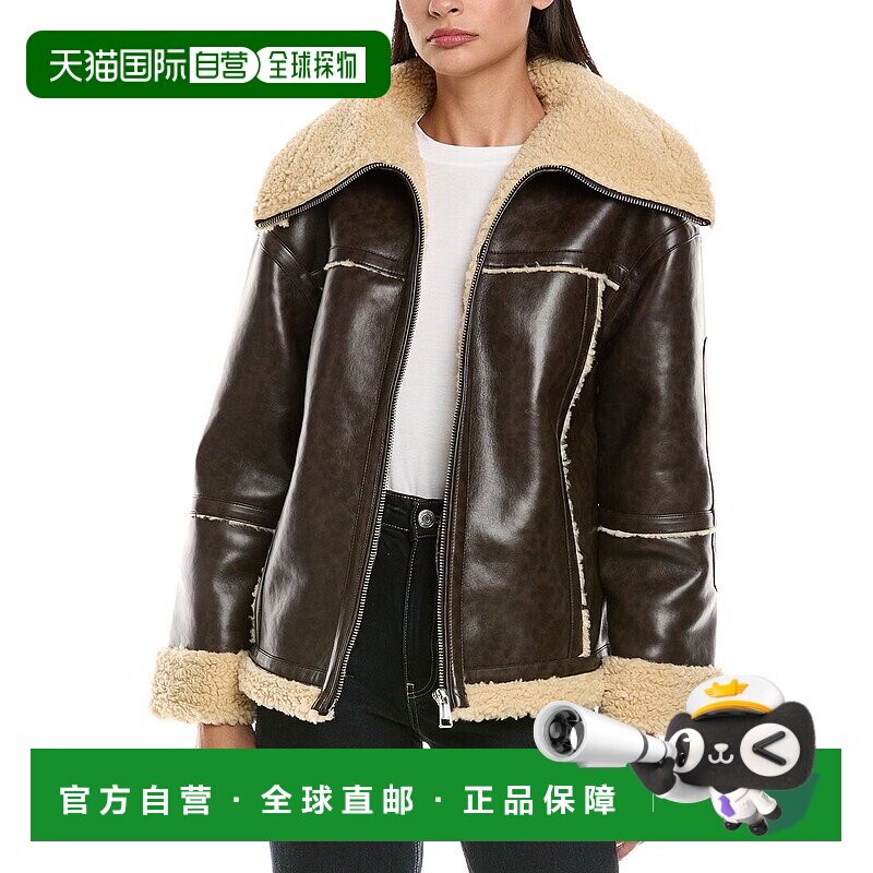 自营Apparis Calina Bonded Coat - brown 美国奥莱直发外套