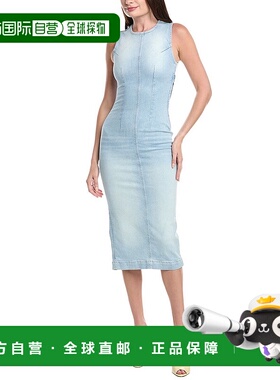 自营 DL1961 Esme Midi连衣裙-蓝色 美国奥莱直发包臀裙