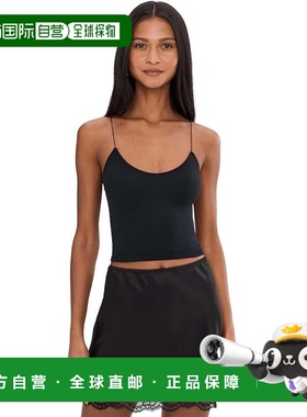 自营Women's Free People Cami Top Black Stretch Spaghetti Str