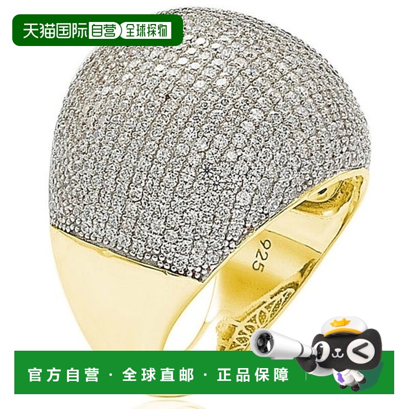 自营Suzy Levian White Sterling Silver Cubic Zirconia Pave Ri