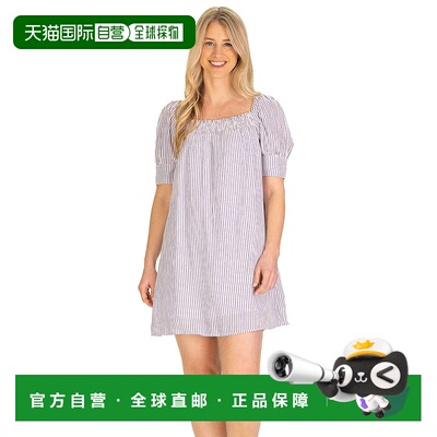 自营duffield laneThe Vera Dress in Blue Gauze Stripe - blue