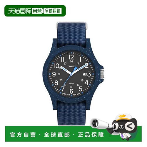 自营Timex re要求海洋回收面料Mens手表-蓝色 美国奥莱直发天美时
