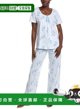 自营 Carole Hochman 2件长睡衣套装-蓝色 美国奥莱直发休闲裤