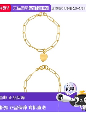 自营 Adornia Heart Paper Clip Chain Set gold yellow 美国奥莱