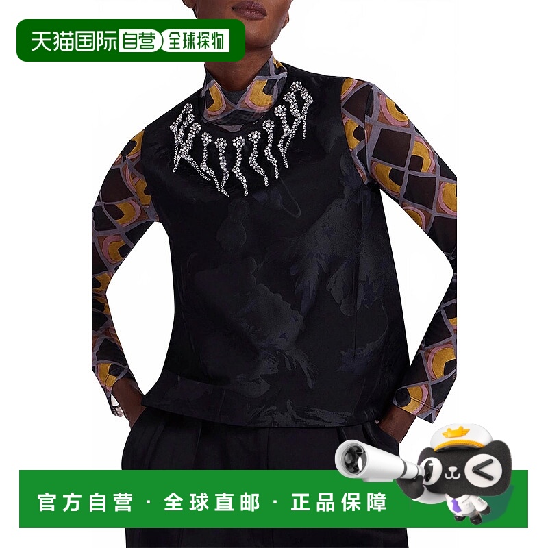 自营 double jLa Scala Top In Sylph 提花 黑色 美国奥莱直发