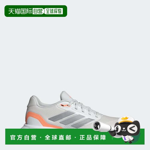 自营女款adidas Runfalcon 5跑步鞋-水晶白色/铁金属/beam ora 美